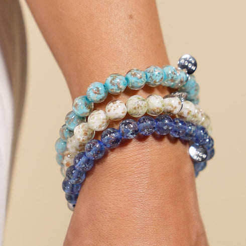 Ivory | .925 Sterling Silver | Firefly Glass Bracelet